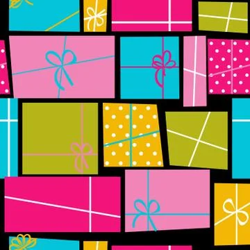 Gift Box Holiday Seamless Pattern Background Vector Illustration 스톡 일러스트
