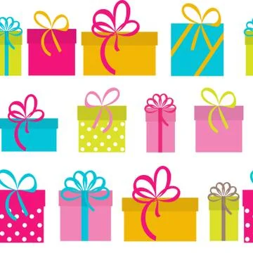 Gift Box Holiday Seamless Pattern Background Vector Illustration 스톡 일러스트