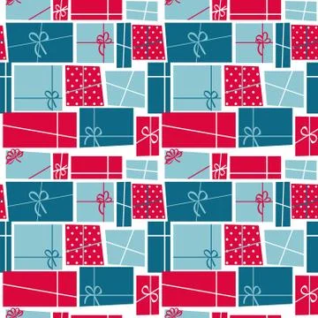 Gift Box Holiday Seamless Pattern Background Vector Illustration 스톡 일러스트