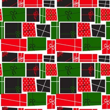 Gift Box Holiday Seamless Pattern Background Vector Illustration Stock Illustration