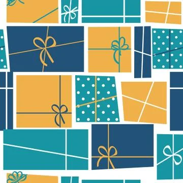 Gift Box Holiday Seamless Pattern Background Illustration Illustrazione stock
