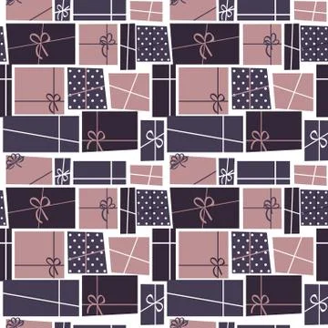 Gift Box Holiday Seamless Pattern Background Illustration Stock Illustration
