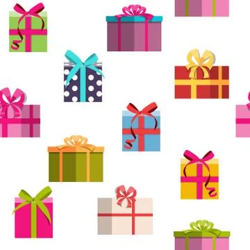 Gift Box Holiday Seamless Pattern Background 스톡 일러스트