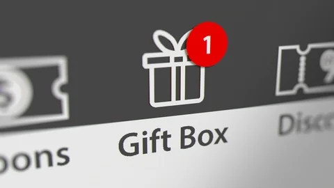 Gift Box Icon with Animated Counting Numbers. Online Shopping Concept Stock Footage 123820433