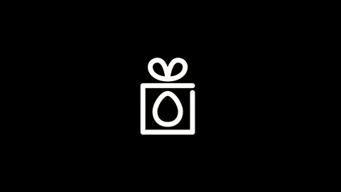 Gift box icon on a black background Stock Footage 293997083