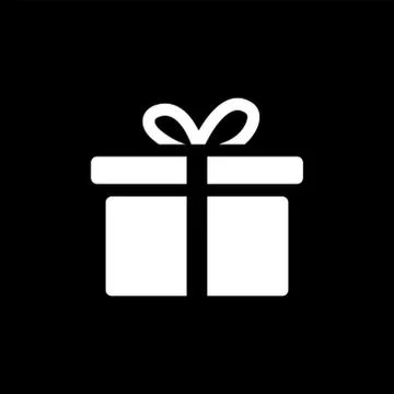 Gift Box Icon On Black Background. Black Flat Style Vector Illustration. Stock Illustration