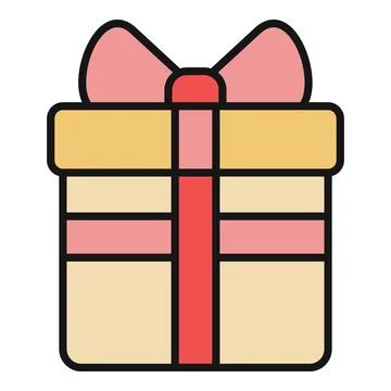 Gift box icon celebrating special occasions and holidays Stock Illustration