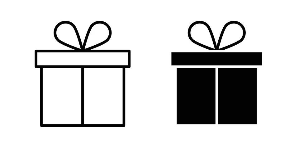 Gift box icon concept logo design collection Stock Illustration