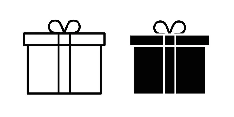 Gift box icon for design projects and web UI Stock Illustration