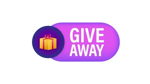 Gift box icon design template. Giveaway. Typography design. Post box. Winner Stock Footage 197023296