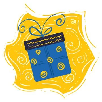 Gift box icon design template with ribbon Stock Illustration