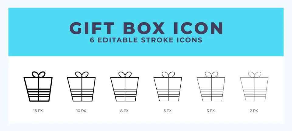 Gift box icon with different stroke. Vector illustration. イラスト素材