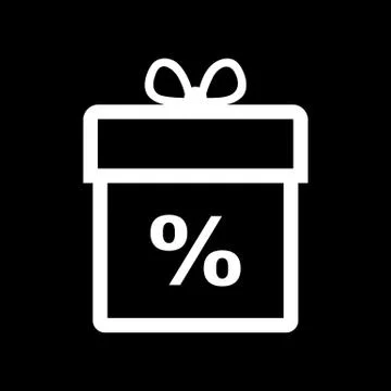 Gift box icon. Discount. Present symbol. Flat Stock Illustration