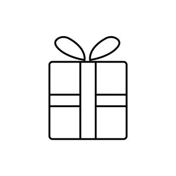 Gift box icon element of christmas icon for mobile concept and web apps. Thin Illustrazione stock