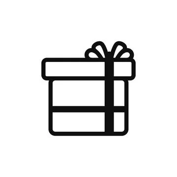 Gift box icon. Festive square surprise package Stock Illustration