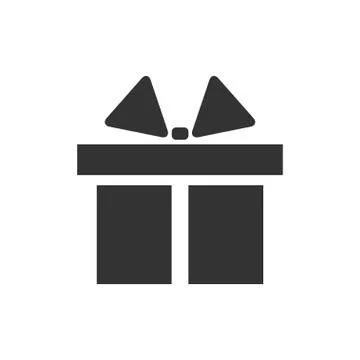 Gift box icon flat Stock Illustration