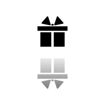 Gift box icon flat Stock Illustration