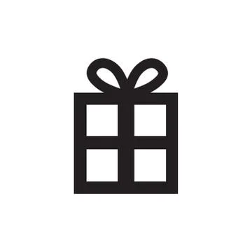 Gift Box Icon In Flat Style Vector For App, UI, Websites. Black Icon Vector I Stock Illustration