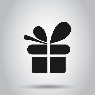 Gift box icon in flat style. Present package vector illustration on isolated  イラスト素材