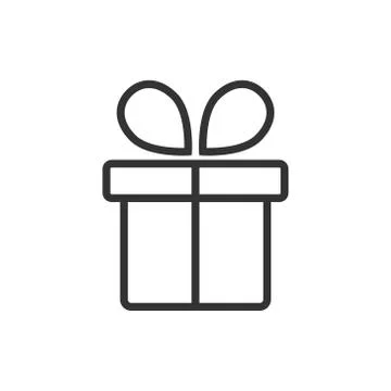 Gift box icon in flat style. Present package vector illustration on white iso Illustrazione stock