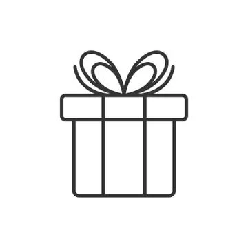 Gift box icon in flat style. Present package vector illustration on white iso イラスト素材