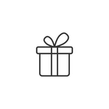 Gift box icon in flat style. Present package vector illustration on white iso Stock Illustration