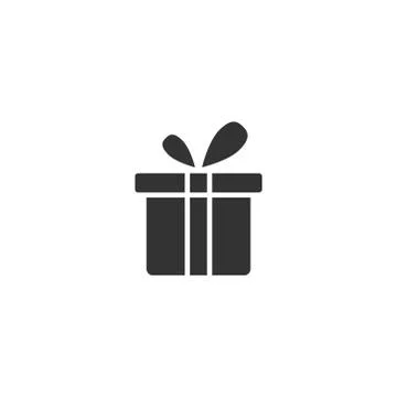 Gift box icon in flat style. Present package vector illustration on white iso Illustrazione stock