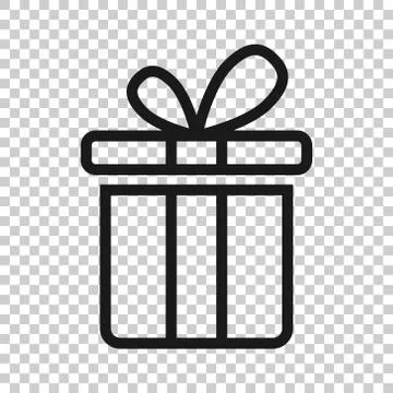 Gift box icon in flat style. Present package vector illustration on white iso Stock Illustration