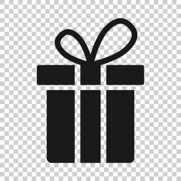 Gift box icon in flat style. Present package vector illustration on white iso Stock Illustration
