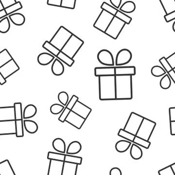 Gift box icon in flat style. Present package vector illustration on white iso 스톡 일러스트