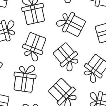 Gift box icon in flat style. Present package vector illustration on white iso 스톡 일러스트