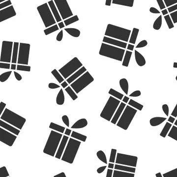 Gift box icon in flat style. Present package vector illustration on white iso 스톡 일러스트