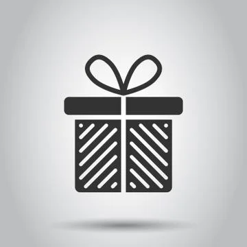Gift box icon in flat style. Present package vector illustration on white iso イラスト素材