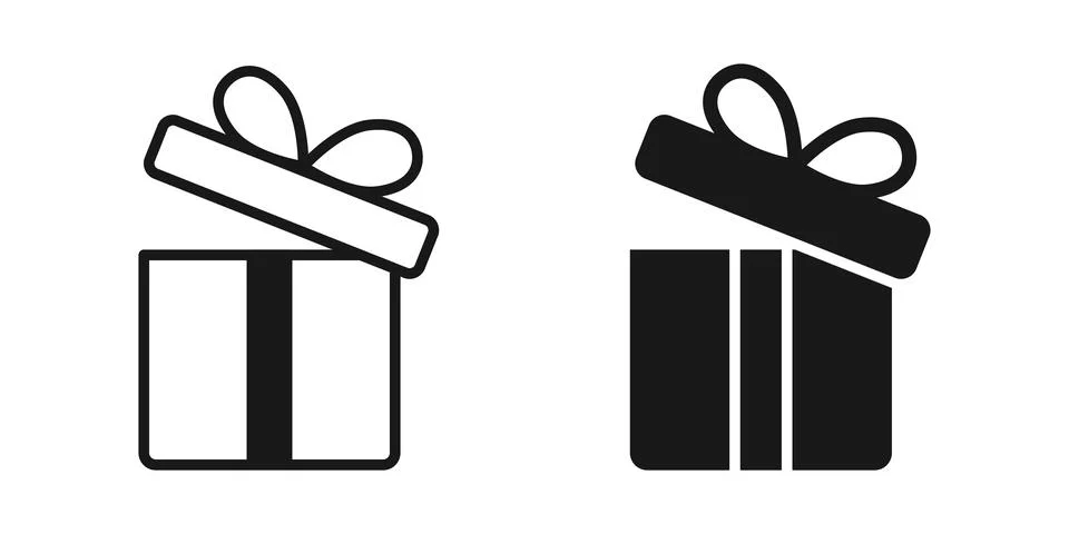 Gift box icon in flat style. Prize with ribbon bow vector illustration on i.. Stock Illustration