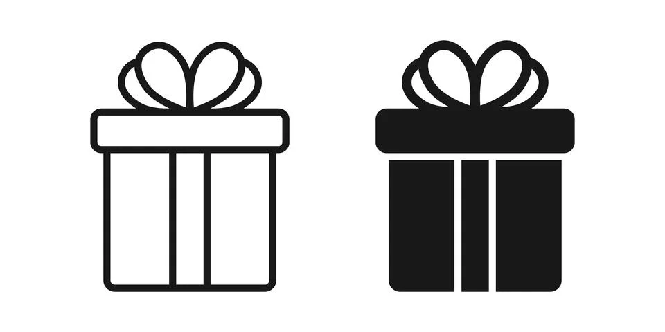Gift box icon in flat style. Prize with ribbon bow vector illustration on i.. Stock Illustration