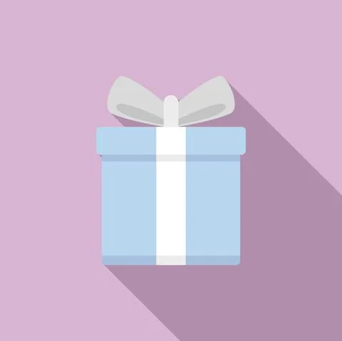 Gift box icon flat vector. Delivery package イラスト素材