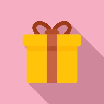Gift box icon flat vector. Web interface Stock Illustration