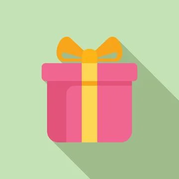 Gift box icon flat vector. Package deal promotion 스톡 일러스트