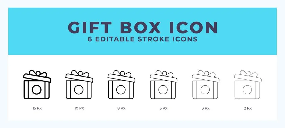 Gift box icon illustration vector with editable stroke. 스톡 일러스트