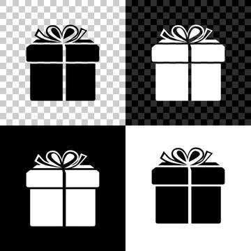 Gift box icon isolated on black, white and transparent background. Vector 스톡 일러스트