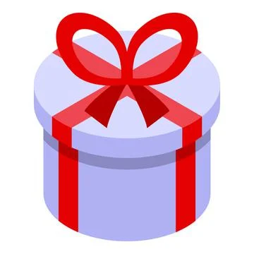 Gift box icon isometric vector. Wheel reward 库存插图