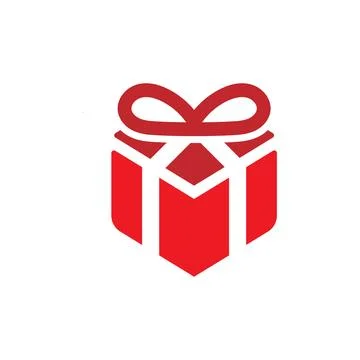 Gift box icon logo design template isolated illustration Stock Illustration