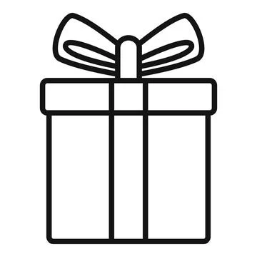 Gift box icon outline vector. Delivery package Stock Illustration