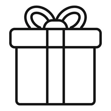 Gift box icon outline vector. Web interface Stock Illustration
