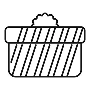 Gift box icon outline vector. Ribbon package discount Ilustração Stock