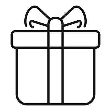 Gift box icon outline vector. Package deal promotion Illustrazione stock