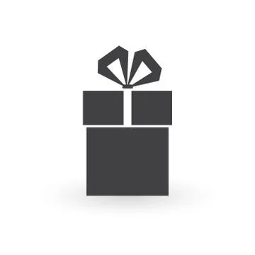 Gift box icon. Present package with bow. Vector illustration. Stock Illustration