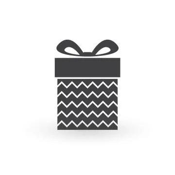 Gift box icon. Present package with bow. Vector illustration. Stock Illustration