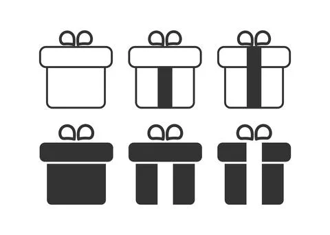 Gift box icon. Present package illustration symbol. Sign birhtday vector. Stock Illustration