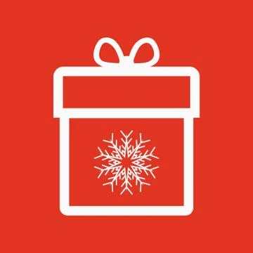 Gift box icon. Present symbol. Flat Stock Illustration